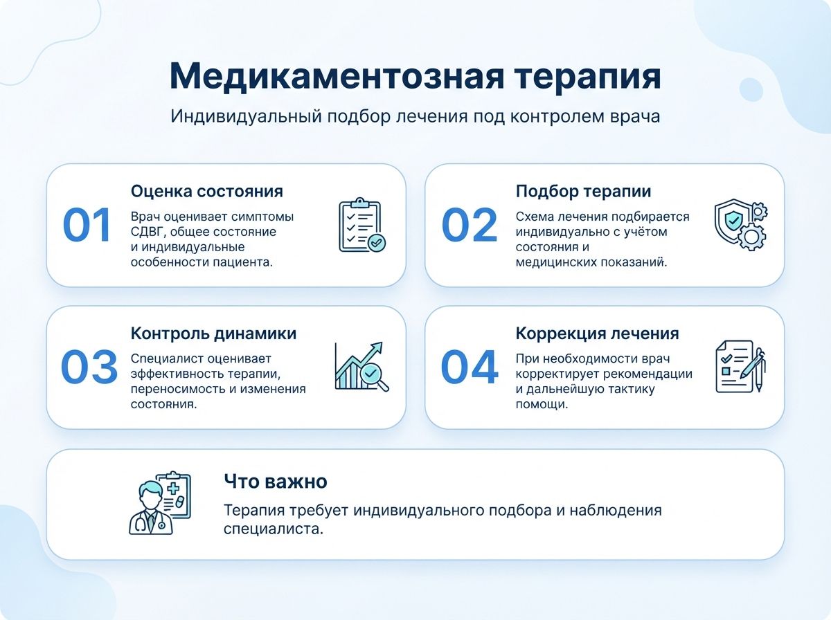 Лечение СДВГ в Алуште у детей и взрослыхинфографика